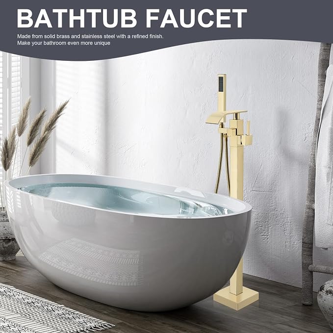 Senlesen Bathroom Tub Filler Faucet Floor Mounted Bathtub Shower Faucet - Image 5