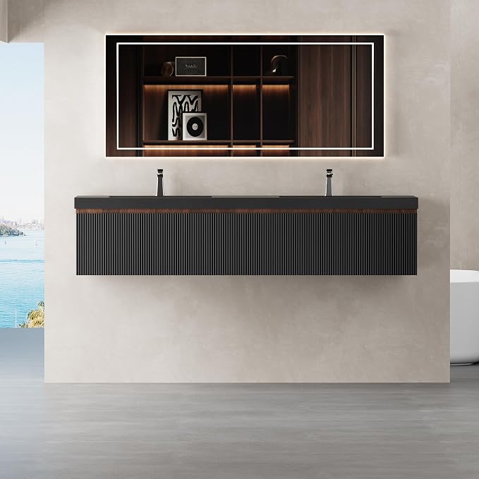 72" W Floating Bathroom Vanity by Unknown