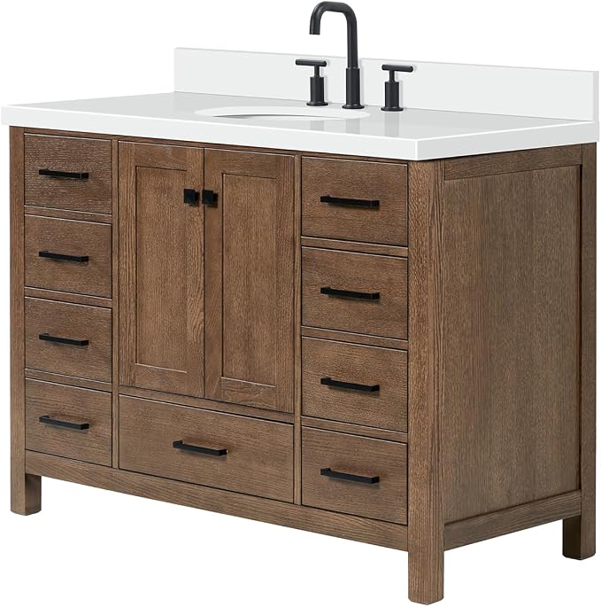 ARIEL Cambridge 49 Inch Single Oval Sink Bathroom Vanity - Image 4