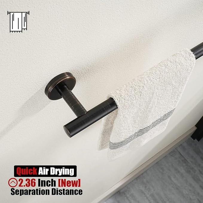JQK Oil Rubbed Bronze Towel Bar, 24 Inch 304 Stainless Steel Thicken 0.8mm - Image 6