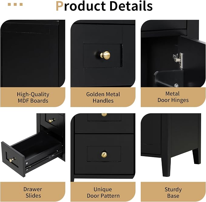 30" Bathroom Vanity with Sink Combo, Tip-Out Drawer, Solid Wood & MDF Modern - Image 8