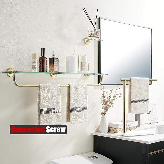 JQK Bathroom Glass Shelf, Shelf - Image 2