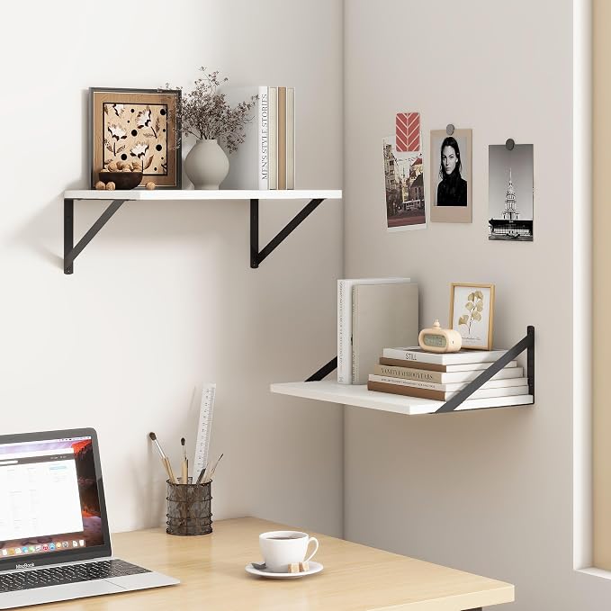 Fun Memories White Floating Shelves 18 Inch Long, Rustic Floating Shelf - Image 2