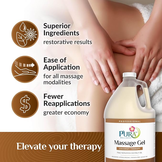 Coconut Therapy Massage Gel, Pura Wellness Massage Gel, Professional Deep - Image 4