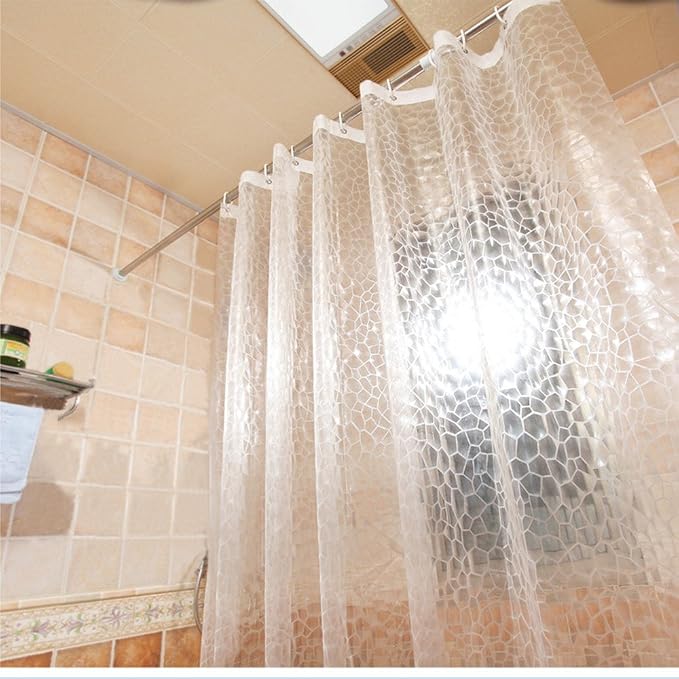 AooHome 54x72 Inch Stall Shower Curtain Liner, EVA 3D Water Cube Narrow Shower - Image 2