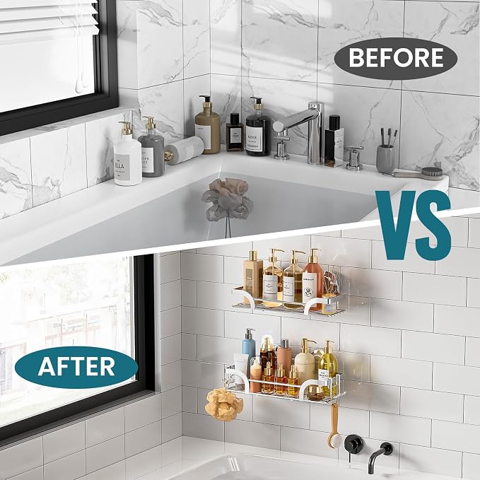 TAILI Shower Caddy Suction Cup 2 Pack, Heavy Duty Bathroom Basket, Bath Shelves - Image 7