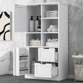 Tall Wide Storage Cabinet with 2 Doors, 2 Drawers, and Adjustable Shelves by Virubi