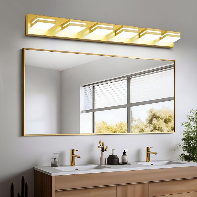 Modern LED Bathroom Lights Fixtures, Metal Gold Acrylic Wall Lighting, Vanity - Image 5
