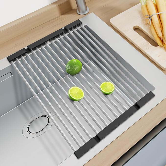 GAViA Roll Up Dish Drying Rack Over The Sink Drying Rack Stainless Steel Sink by gaviallc