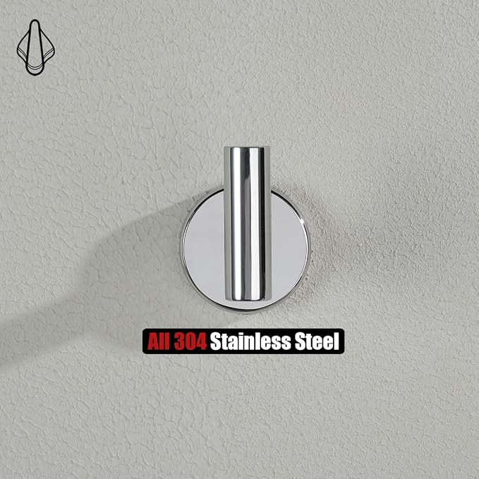 JQK Bathroom Hardware Towel Bar Set, 5-Piece Bath Accessories Set Polished - Image 6