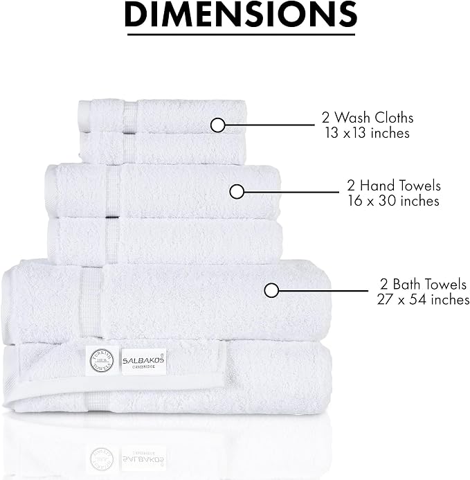 SALBAKOS 100% Turkish Cotton 6-Piece Towel Set | Heirloom Quality Hotel & Spa - Image 6