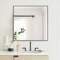 30x30 Inch Black Bathroom Mirror, Copper-Free Mirror, Aluminum Alloy Frame by LEDLUX