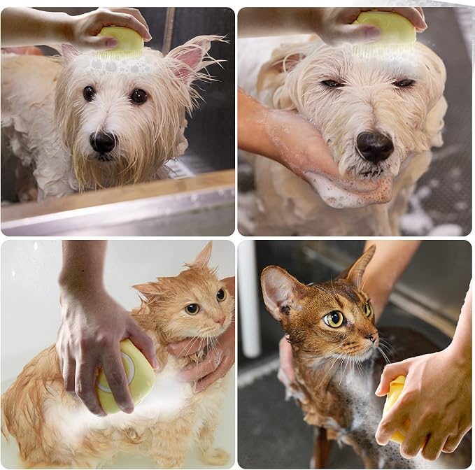 Pet Bath Brush Dog Baths Brush Shampoo Dispenser Soft Silicone Dog Bathing - Image 3