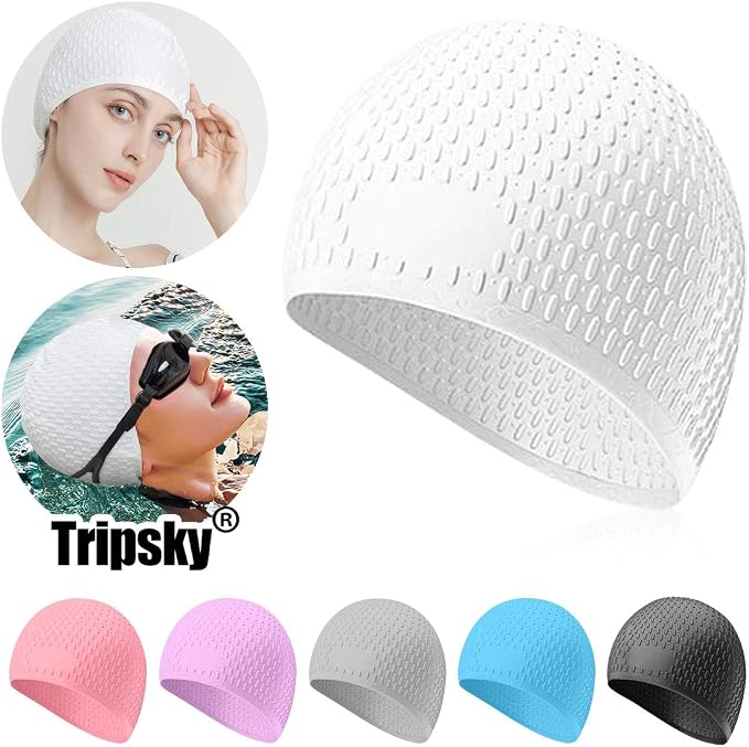 Tripsky Silicone Swim Cap, Comfortable Bathing Cap Ideal - Image 9