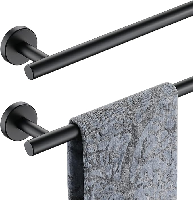 JQK Black Bath Towel Bar, 33 Inch 304 Stainless Steel Thicken 0.8mm Towel Rack by Homeimprovement
