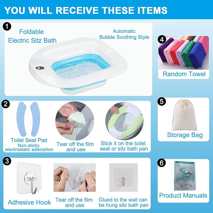 Electric Sitz Bath, Sitz Bath for Hemorrhoids, Sitz Bath for Postpartum Care - Image 3