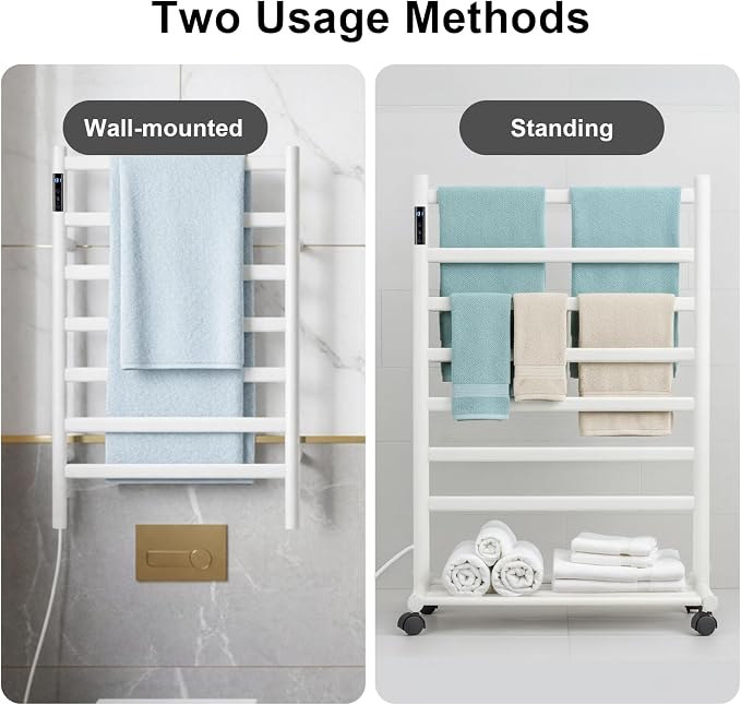 GROWNEER Upgraded Heated Towel Rack, 7 Bars Towel Warmer Rack, Wall Mounted & - Image 6