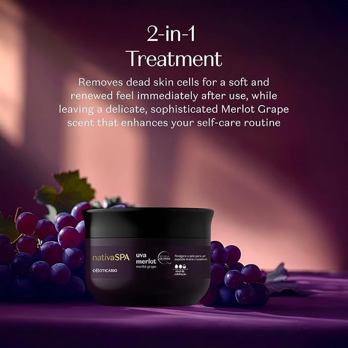 Nativa SPA by O Boticário Merlot Grape Body Scrub, Exfoliation - Image 2
