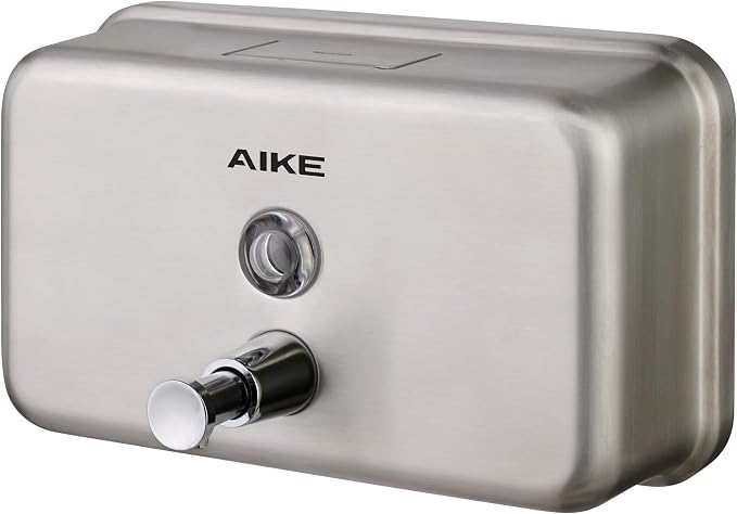 AIKE AK1005 Commercial Soap Dispenser – 37oz Capacity, Brushed Stainless Steel by AIKE