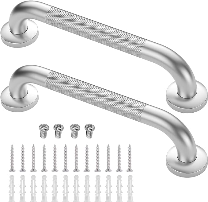 2 Pack 12 Inch Grab Bars for Bathtubs and Showers, Anti Slip Shower Grab Bars by Gotega