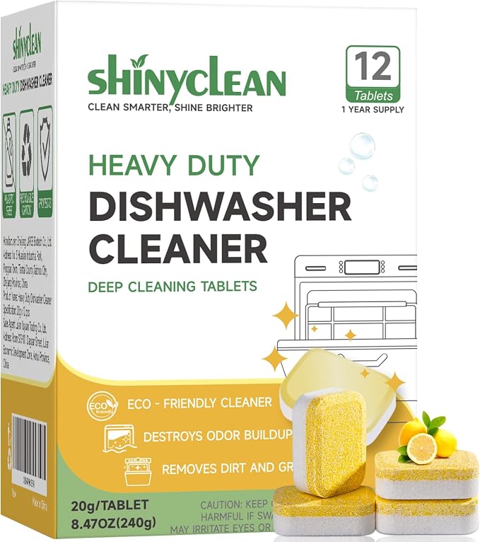 Heavy Duty Dishwasher Cleaning Tablets | Natural Dishwasher Cleaner and by Shinyclean