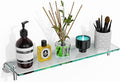Glass Shelves for Bathroom, 20-Inch Chrome Polished Floating Bathroom Shelf by HOMELIFE