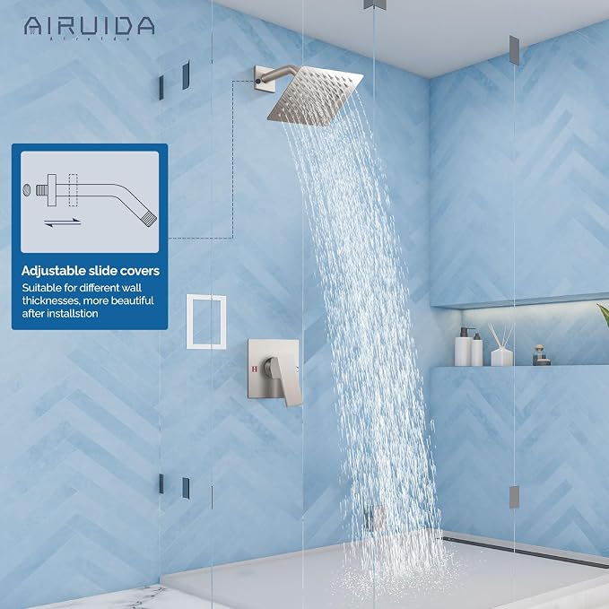 Airuida Shower Faucet Set Bathroom Rain Shower System SUS304 Stainless Steel - Image 4