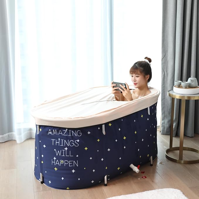 BDL Portable Folding Bathtub Soaking Bath Tub, Separate Family Bathroom SPA Tub - Image 5