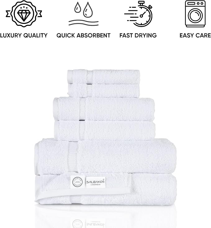 SALBAKOS 100% Turkish Cotton 6-Piece Towel Set | Heirloom Quality Hotel & Spa - Image 5