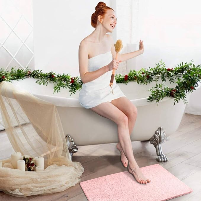 godehone Shower Mats Non Slip Without Suction Cups, PVC Loofah Bathroom Mats - Image 5