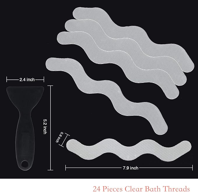 Anti Slip Shower Stickers, Adhesive Decals Safety Strips - Image 3