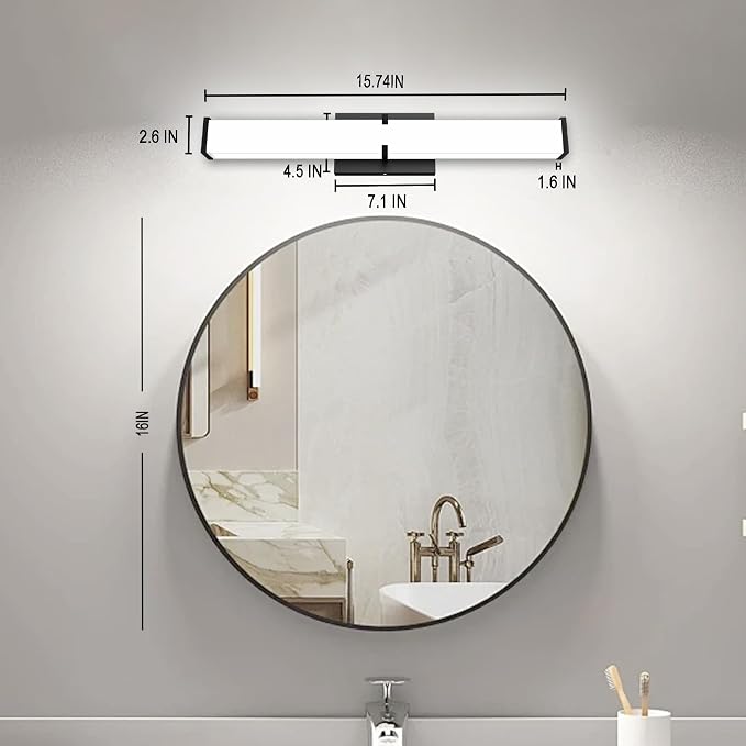 Bathroom Lighting Fixtures Over Mirror: 16-inch ETL Certified LED Modern Vanity - Image 8