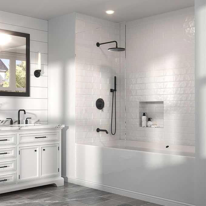 Lava Odoro Modern 3-Setting Round Rain Bathtub and Shower Faucet Set, Rain - Image 9