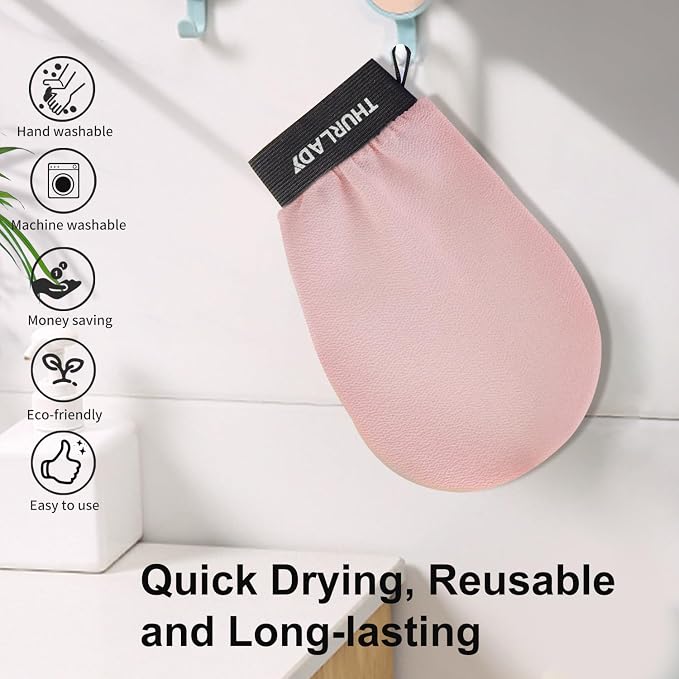 Korean Exfoliating Mitt, Exfoliating Glove, 3 Pack Viscose Fiber Body Scrub - Image 6