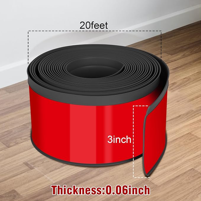Vinyl Baseboard Molding Trim 3 Inch x 20 Feet Peel and Stick Baseboard Trim - Image 2
