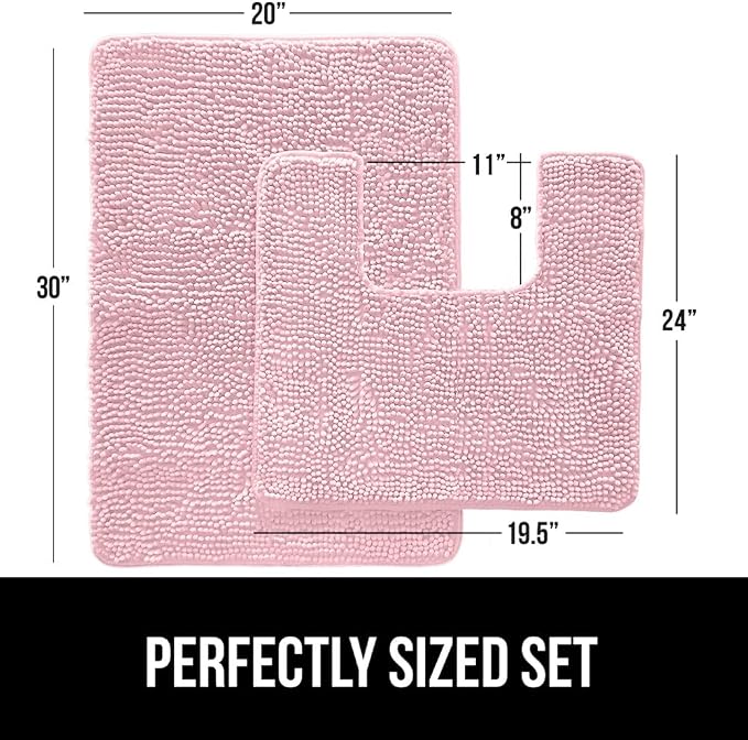 GORILLA GRIP Bathroom Rug Sets, Soft Chenille 2 Piece Area Rugs Set, Toilet - Image 2
