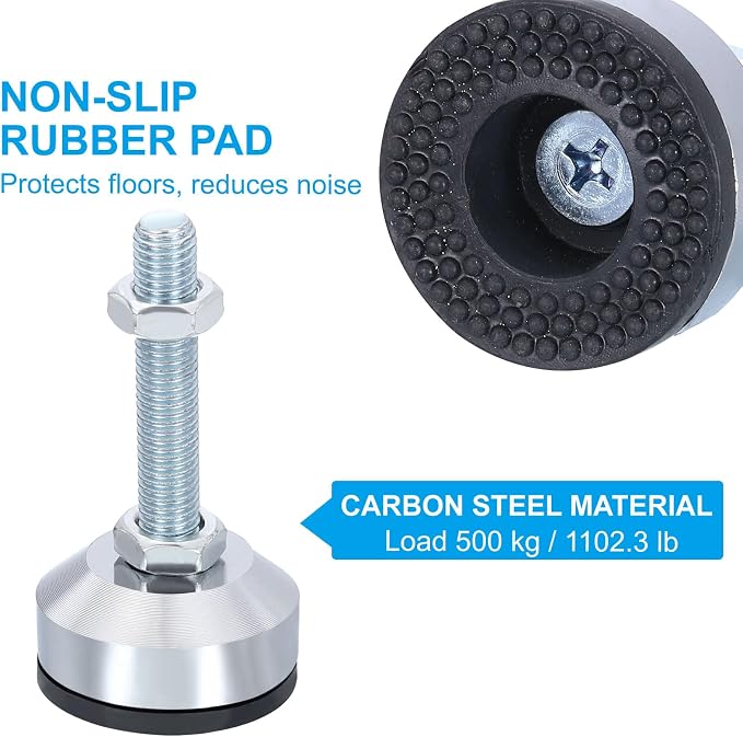 PATIKIL Furniture Leveling Feet 2" Dia Base M12 Thread - Image 3