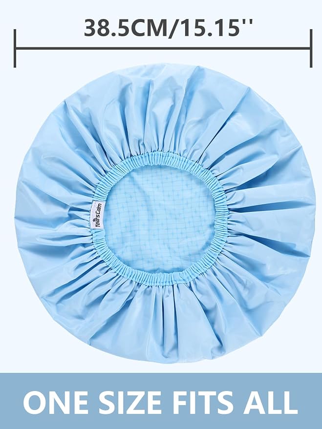 Years calm Shower Caps For Women Reusable Waterproof，Pattern And Solid Color - Image 4