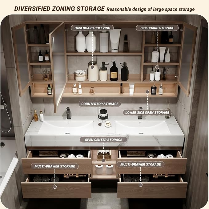 48Inch Bathroom Vanity, Floating Bathroom Sink Vanity, Modern Bathroom Vanities - Image 5