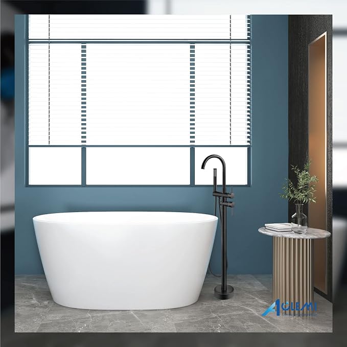 Aolemi Floor Mount Bathtub Faucet Freestanding Tub Filler Standing High Flow - Image 7