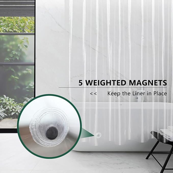 AooHome Stall Clear Plastic Shower Curtain Liner, 36x72 Premium Light Weight - Image 4