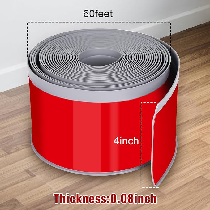 Vinyl Baseboard Molding Trim 4 Inch x 60 Feet Peel and Stick Baseboard Trim - Image 2