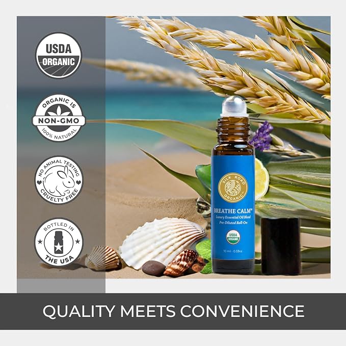 Silk Road Organic Breathe Calm Essential Oil Breathe Easy Blend Roll On - Image 4
