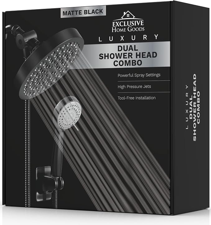 Shower Head With Handheld Combo, 6 Inch High Pressure Rainfall Showerhead With - Image 6