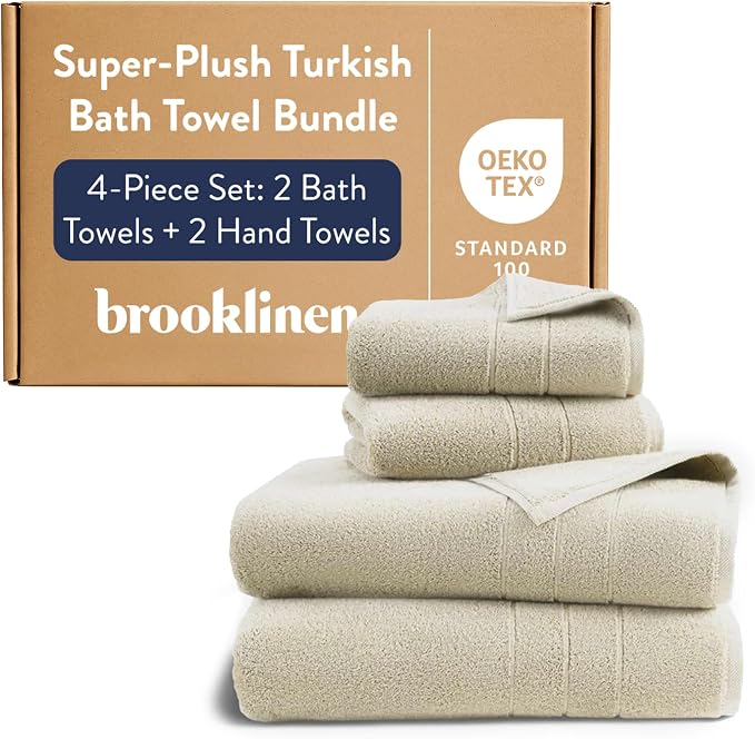 Brooklinen Super-Plush Bath Towel and Hand Towel Set by Brooklinen
