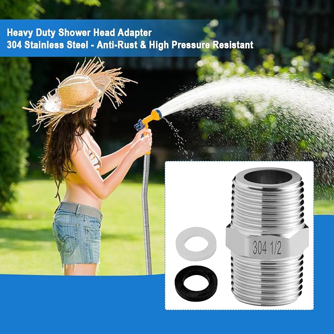 Shower Hose Adapter-Shower Hose Extension, 1/2 to 1/2 Shower Head Adapter - Image 6