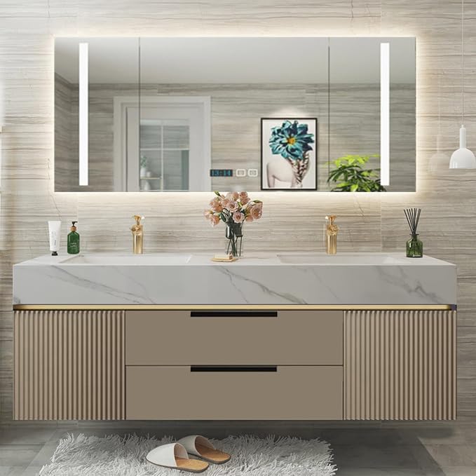 Floating Bathroom Vanity - 76IN Bathroom Vanity by Genpai