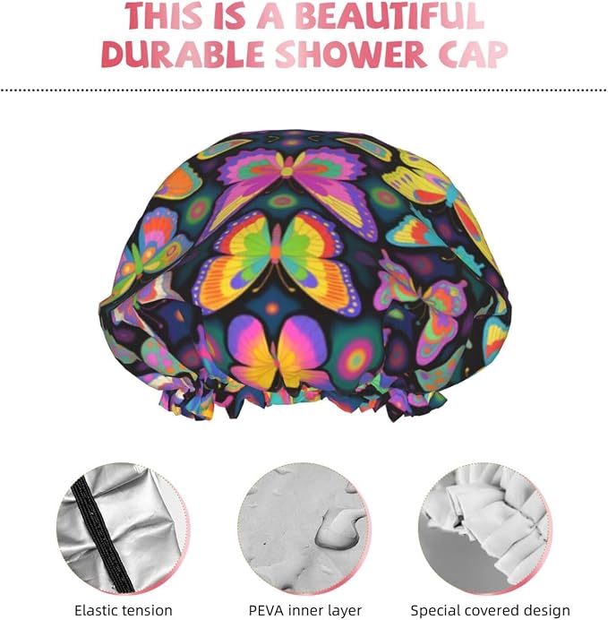 Women Girl Double Waterproof Layers Shower Caps EVA Bathing Hair Hats - Image 5