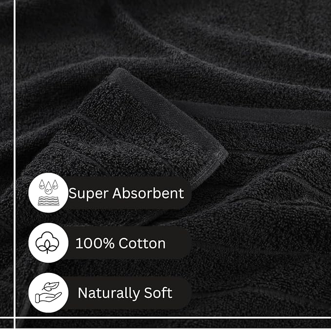 Casa Platino 100% Mercerized Cotton Luxury Bathroom Towels Set - Image 5