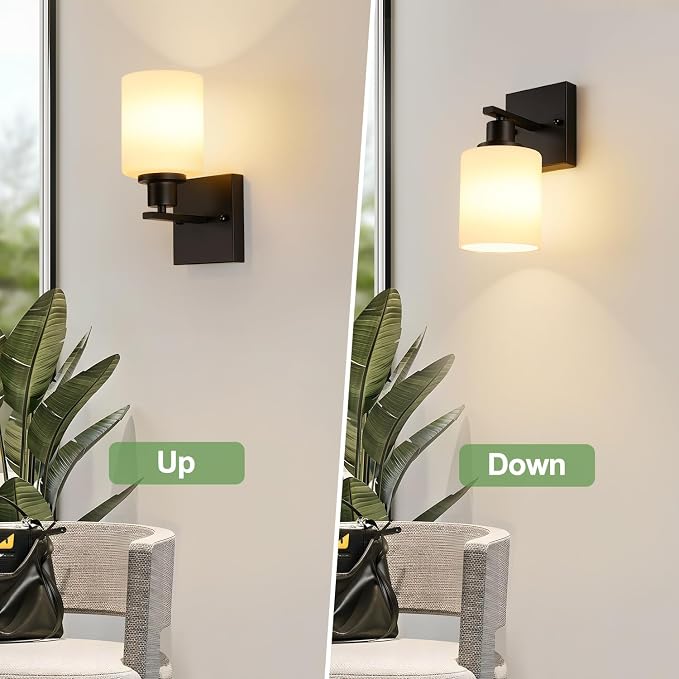 Set of 2 Wall Sconces for Bathroom, Bathroom Wall Lamp for Mirror Kitchen - Image 4